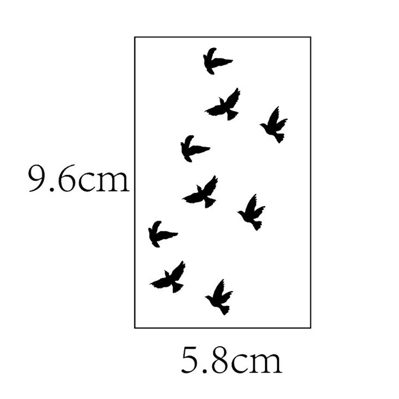 1 Sheet Water Transfer Stickers Unisex Waterproof Cute Black Bird Shape Disposable Temporary Tattoo Stickers DIY Party Deco