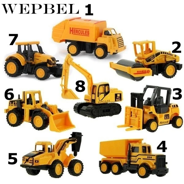 WEPBEL 11 в 1 литой строительный грузовик автомобиль игрушечный набор игровой автомобиль в грузовик-перевозчик