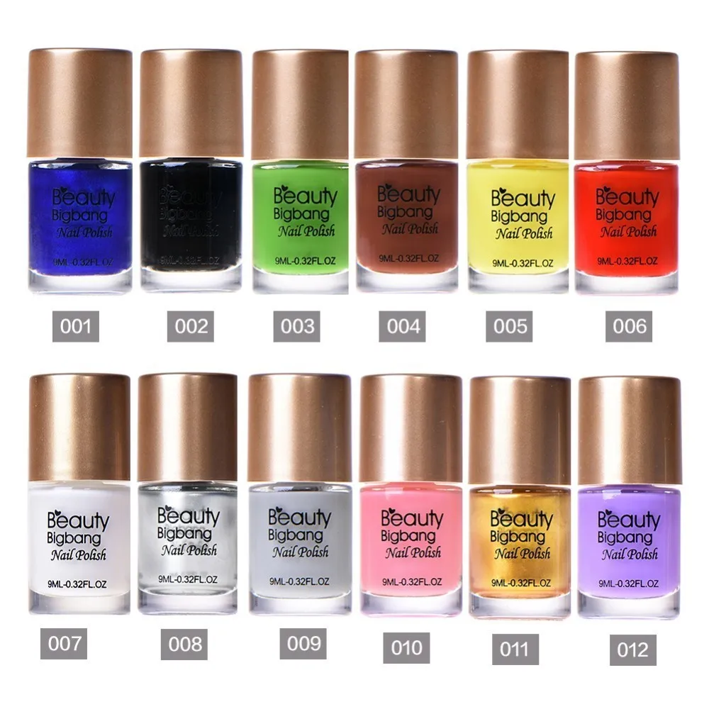 BeautyBigBang 9 мл Лак для ногтей с печатью лак пластина стемпинга нейл арта коричневый