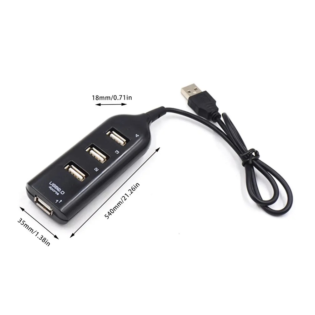 

4-USB Port High Speed HUB Splitter For U Disk Card Reader Personal Computer Laptop Data Transmission Power Transmission