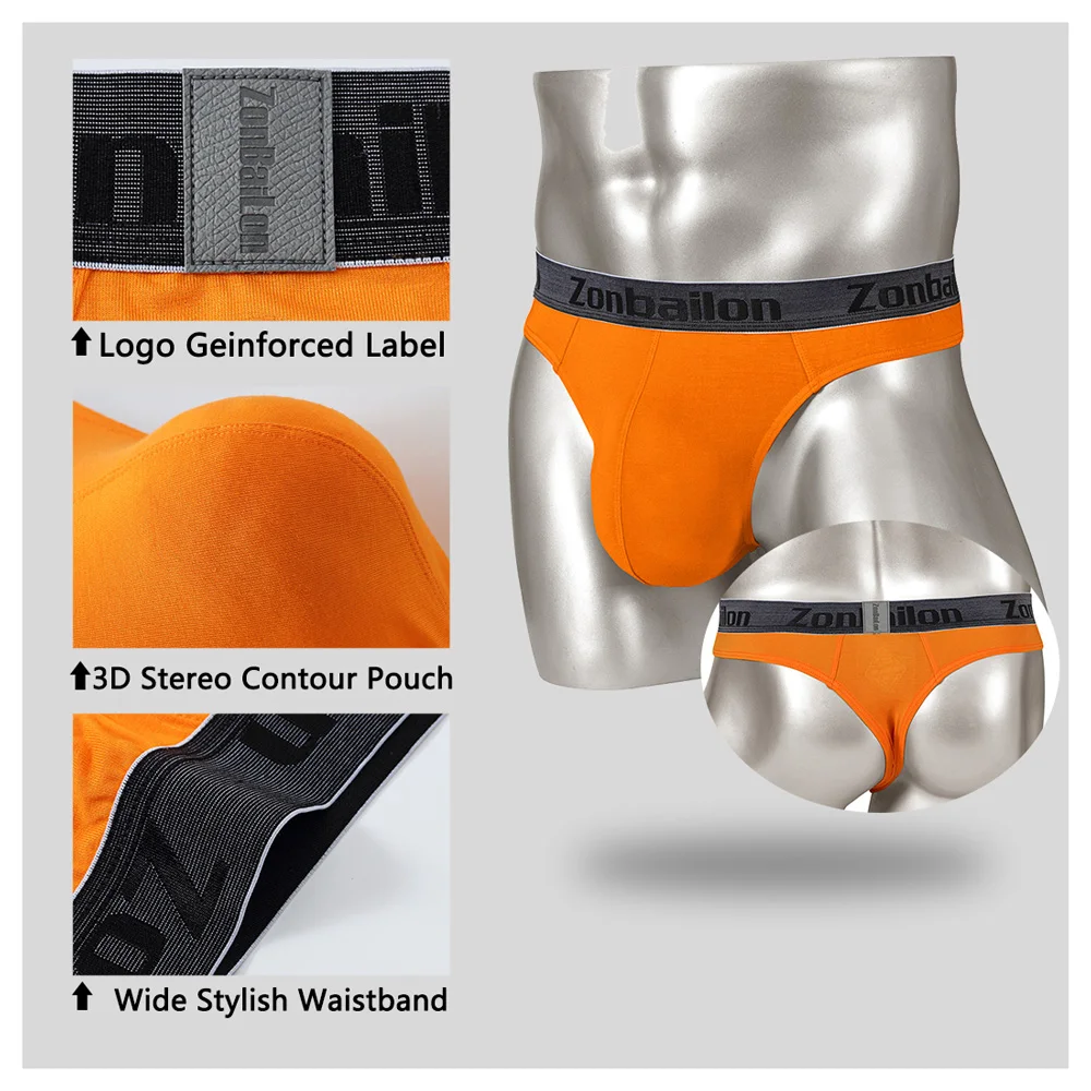 Sexy Bikini Men's Thongs Men Low Rise Comfortable Ventilation Underwear Solid Male Briefs