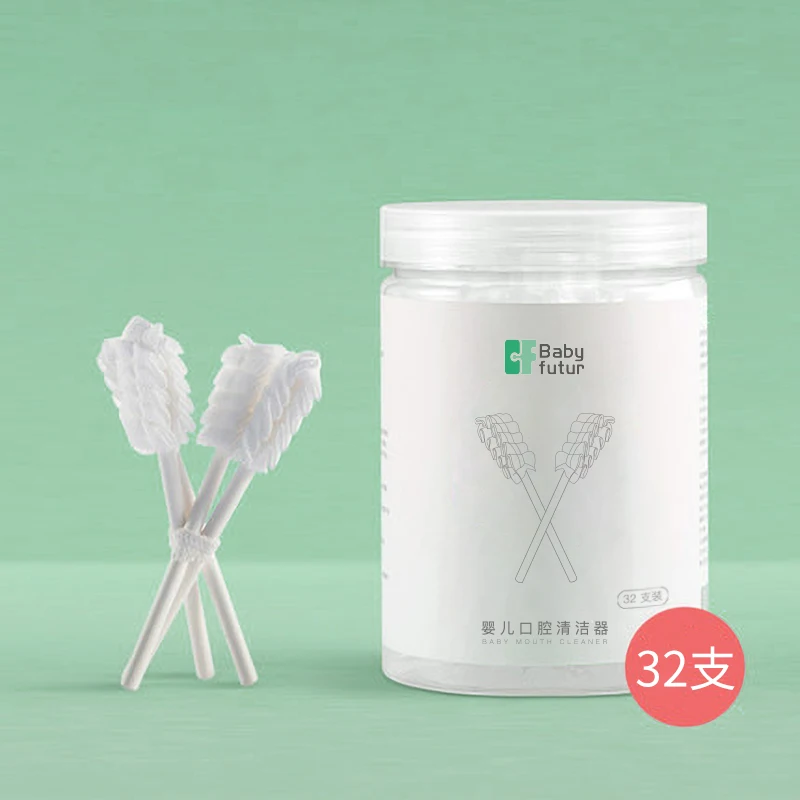 

32 Pcs Baby Tongue Cleaner Baby mouth cleaner Disposable dental gauze cleaning stick baby Dental care baby Brush your teeth