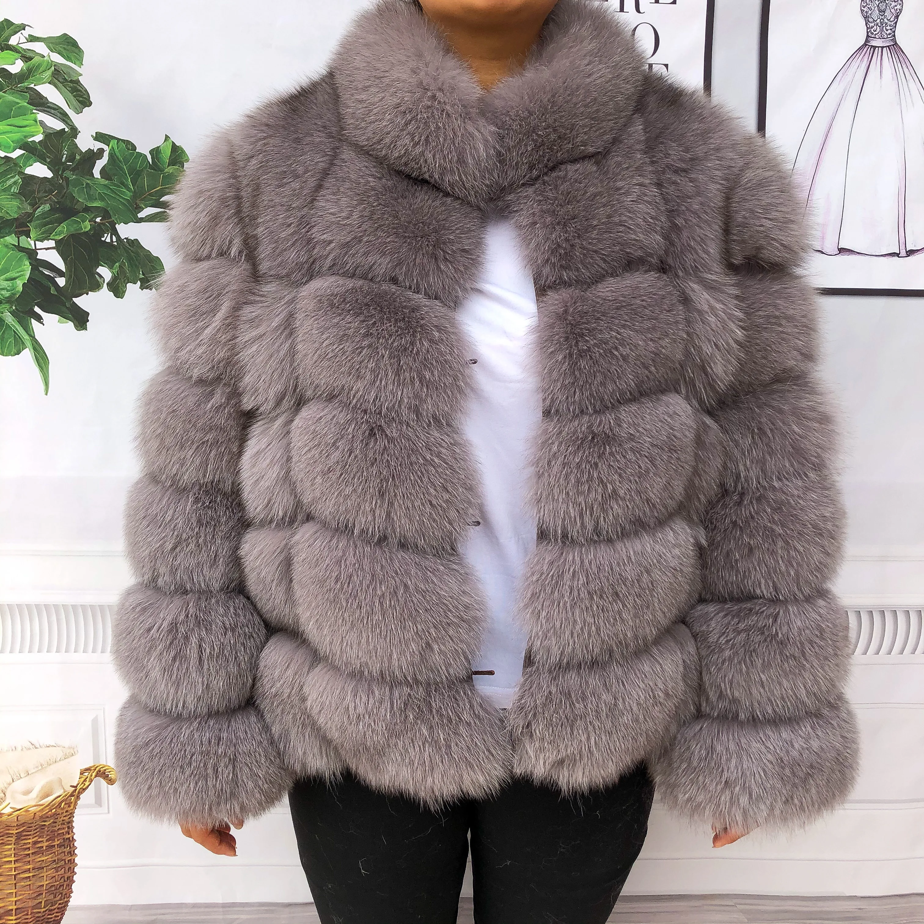 Шуба из натурального Лисьего меха с воротником стойкой шуба лисьего меховые