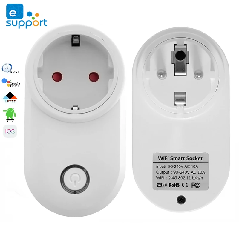EWeLink SA 014 умная розетка ЕС Великобритания США WIFI 10A приложение голосовое