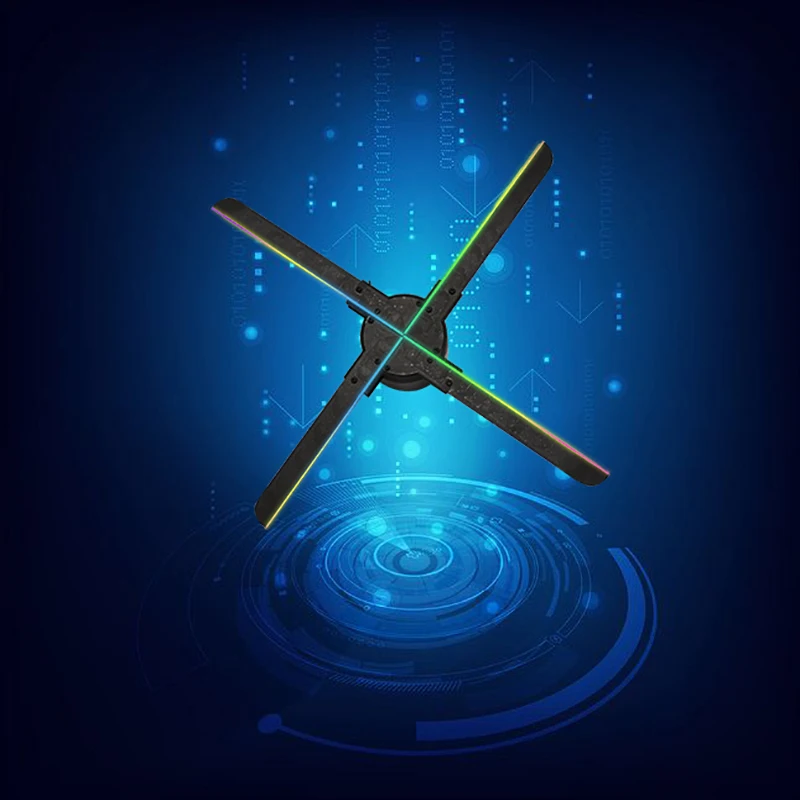 

LED fan 3D holographic image light Wifi remote hologram player bar shop HD commercial projection light advertising screen