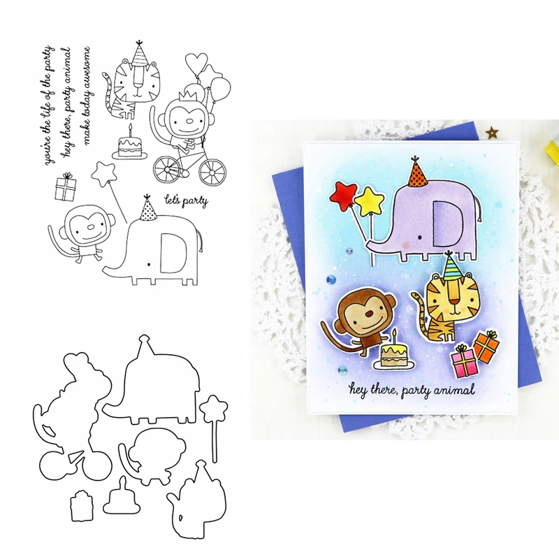 

2 шт./набор, прозрачные штампы и металлические штампы для скрапбукинга