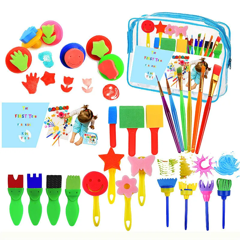 

Children's painting brush sponge seal early childhood education kindergarten educational tools 27 sets