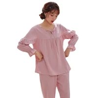 spring autumn womens pajamas long sleeved trousers two piece set home wear pajamas for women sleepwear pijamas women pajama set