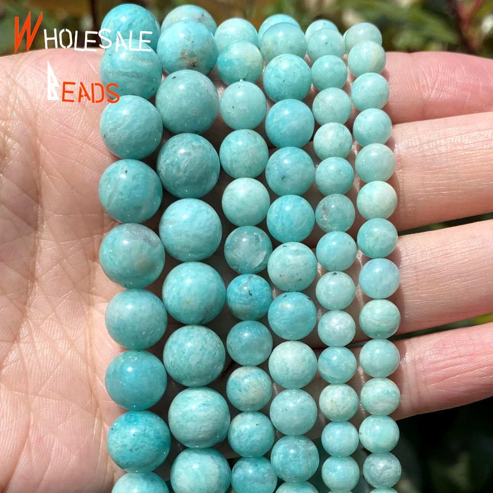 

Бусины из натурального камня, 6/8/10 мм, Амазонит, круглые свободные бусины-распорки для изготовления ювелирных изделий, ручной работы, шарм, о...