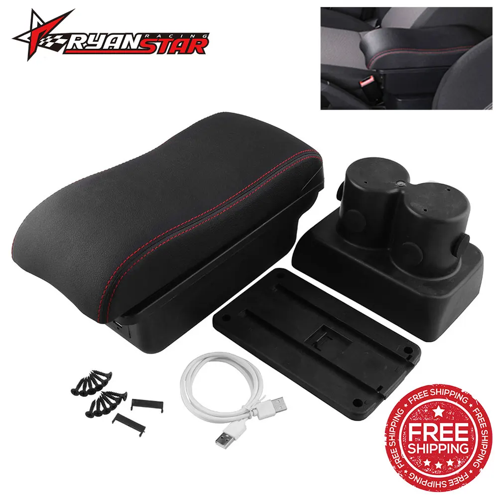 Кожаный подлокотник для центральной консоли коробка хранения зарядное