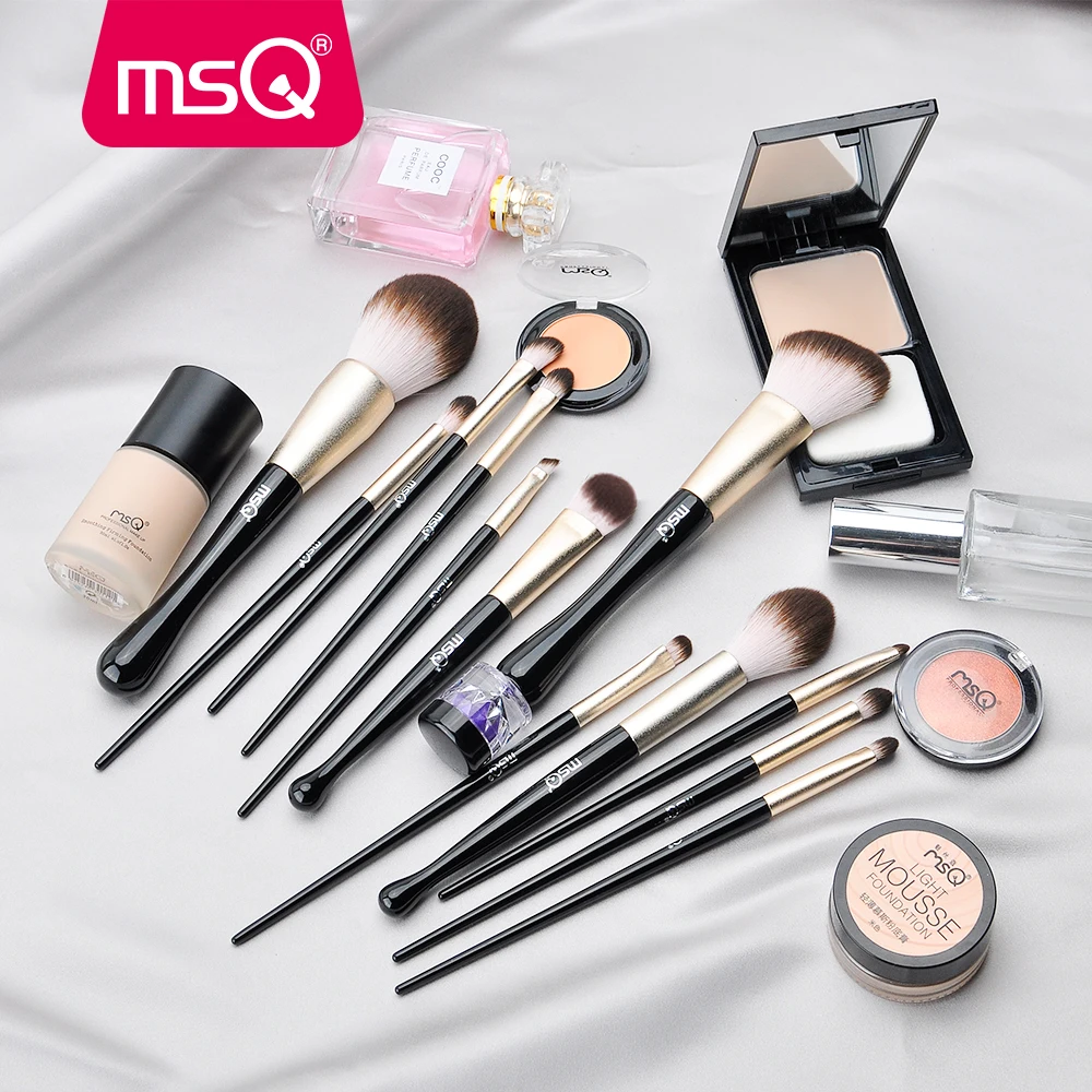 MSQ набор кистей для макияжа 12 шт. мягкие синтетические волосы основа