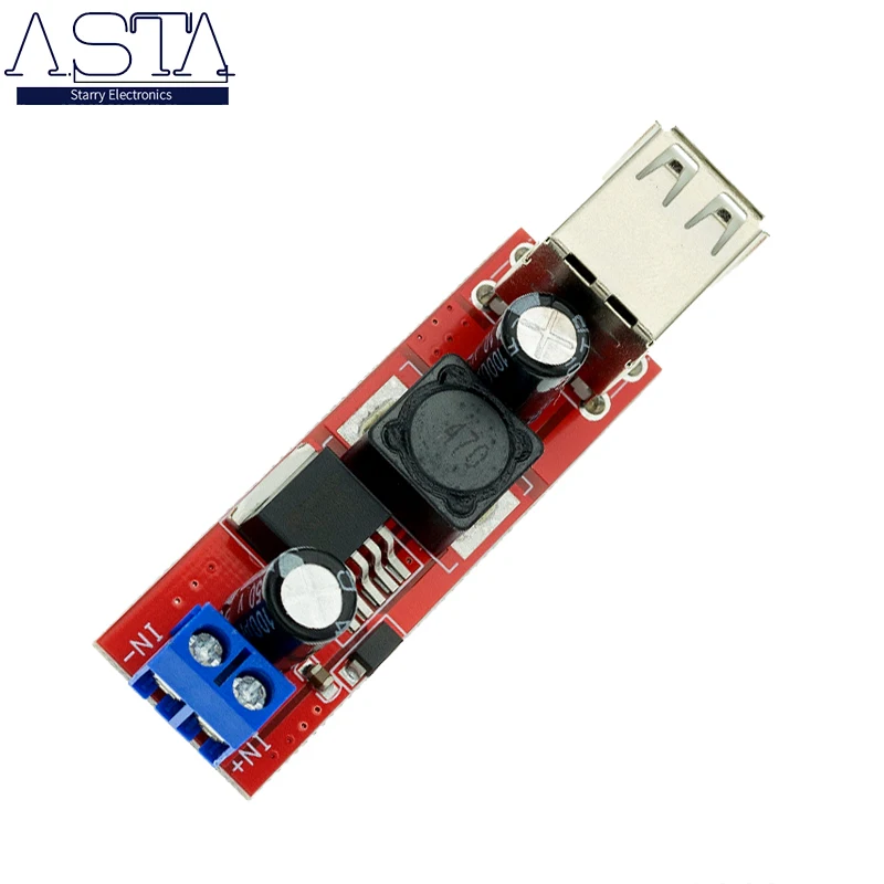 

DC 6V-40V To 5V 3A Double USB Charge DC-DC Step-down Converter Module For Vehicle Charger LM2596 Dual USB