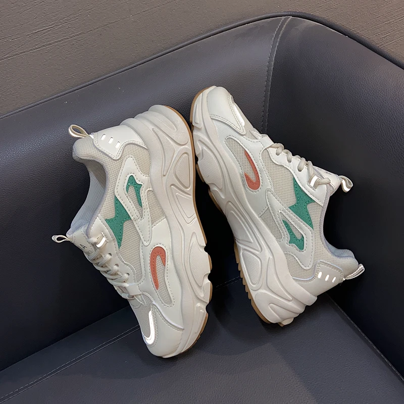 

Ins tide old women's shoes 2021 Spring New Breathable Sports Shoes Female Students Net Red Casual Running Shoes