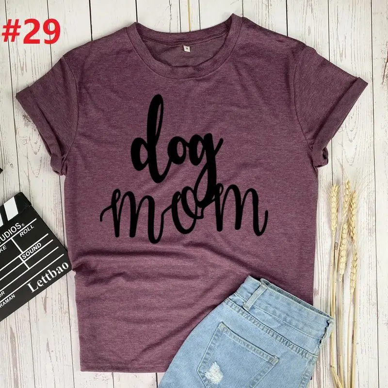 

Women Funny Graphic Printed Dog Mom Graphic T shirt for Women Lady Short Sleeve Tshirt Korean Harajuku Style Casual Clothes