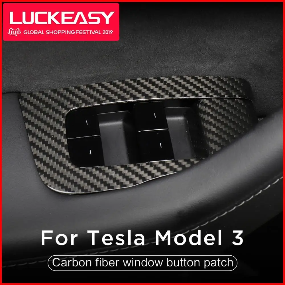 LUCKEASY окна автомобиля кнопки изменение патч для Tesla модель 3- Автомобильный Дверной замок декоративная заплатка 14 шт./компл