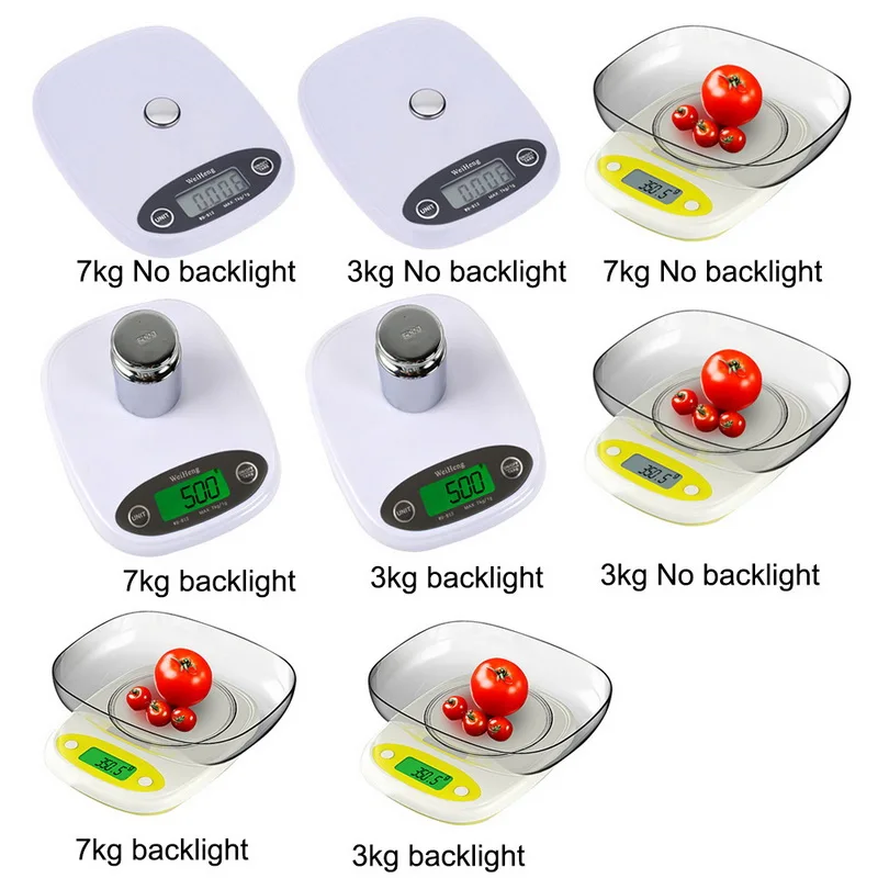 

7kg/3kg 0.1/1g Kitchen Scales 3 Style High Precision LCD Digital Display Mini Scale Gram Weighing Scale for Kitchen Food Jewelry