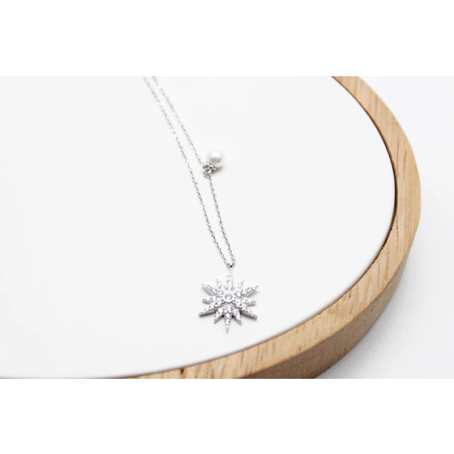 Новое высококачественное классическое Ожерелье Стразы из серебра 925 пробы