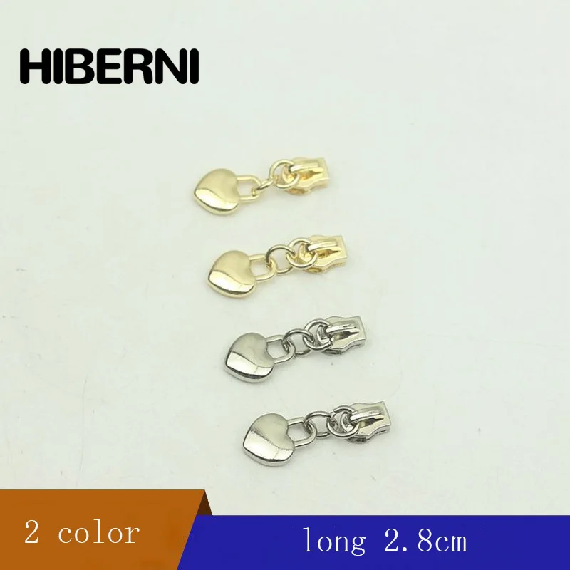 

HIBERNI 10 PCS Heart Shape Number 3 Rubber Teeth Metal Zipper Hardware Accessories Head Case And Bag Clothing Lining Hanging