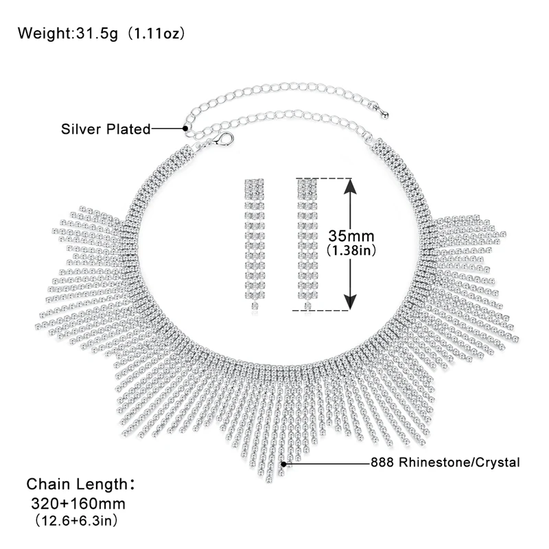 Mecresh простые Кристальные Свадебные Ювелирные наборы серебряного цвета стразы