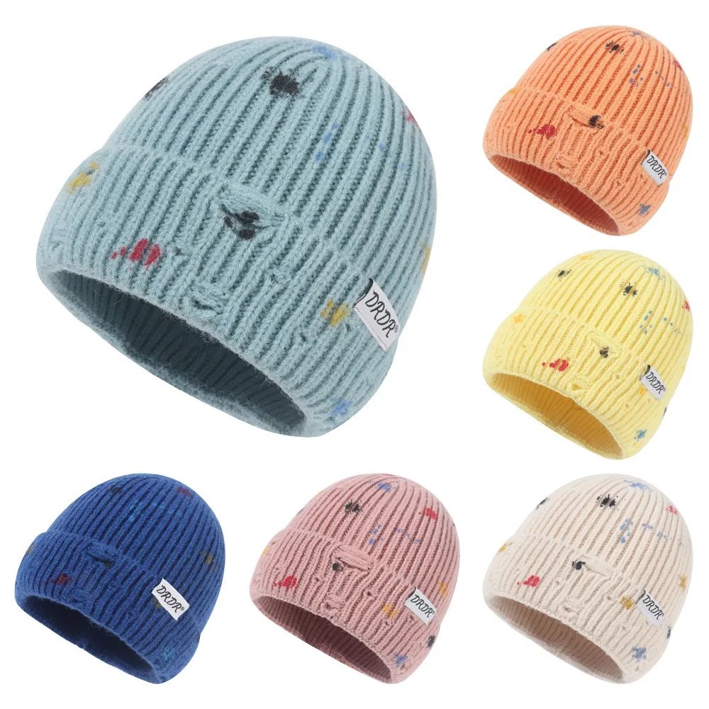 

Amazon cross-border European And American New Winter Children Dyeing Knitted Hat Sets Private Hole In Warm Hat