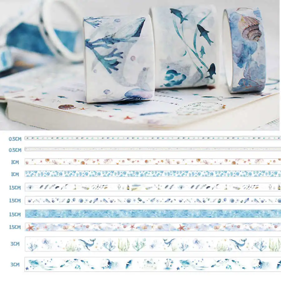 2 коробки васи лента красочный узор о море бумага Маскировочная наклейка для DIY
