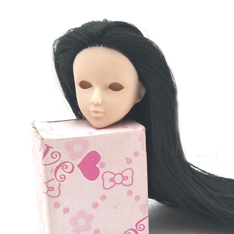 Doll Head For 11.5&quot Black Hair Heads 1/6 BJD Without Eye Dollhouse Make Up DIY Practicing Makeup Kid | Игрушки и хобби