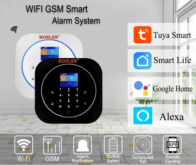 Беспроводной детектор движения Pir датчик окна двери пожарный детектор дыма и газа стробоскоп сирена 433 МГц аксессуары для системы сигнализации KONLEN