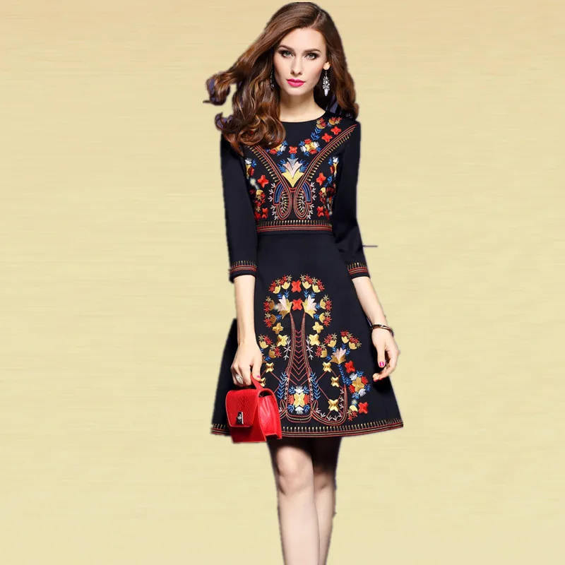 Стильное Новое винтажное этническое платье 2020 женские модные