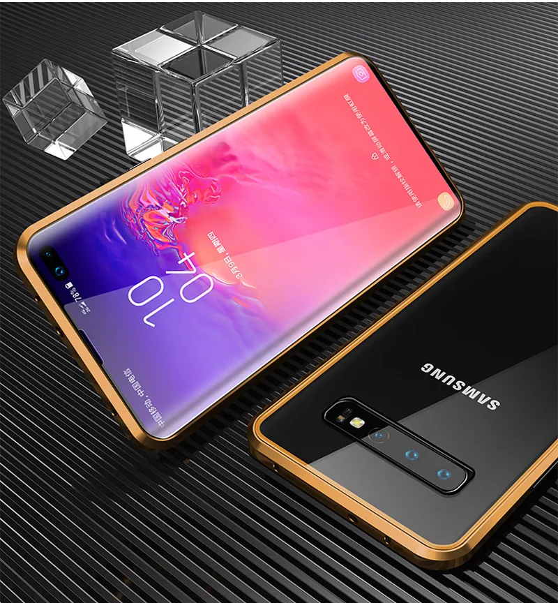 Закаленное стекло задняя крышка для samsung Galaxy S10 PLUS 5G S10E NOTE 8 9 Магнитный
