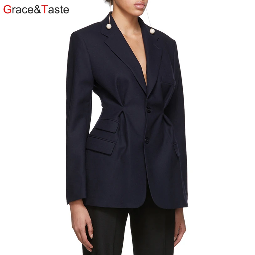 Грация и вкус Ol Топы Куртка уникальный дизайн чувство силуэт маленький костюм