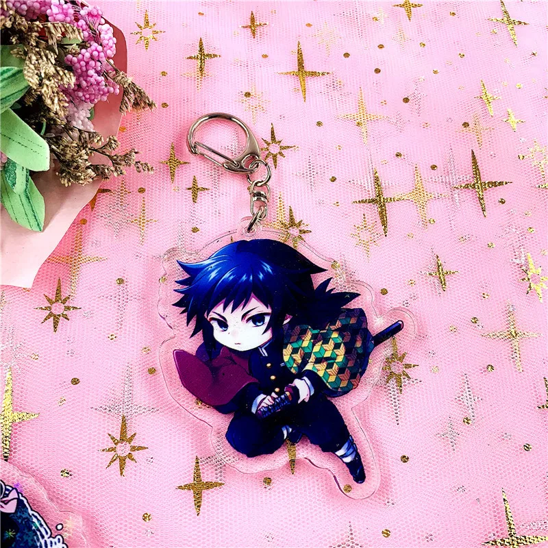 9 Акриловый брелок для ключей с героями мультфильмов Kimetsu no Yaiba Kamado Tanjirou, Сумка с героями мультфильмов, подарки для детской вечеринки, Классическая фигурка из аниме - Цвет: 9