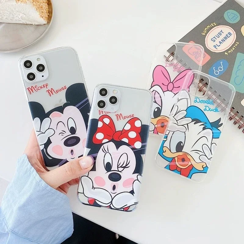 Чехол для телефона прозрачный из ТПУ с изображением Диснея Микки и Минни iPhone 13 12