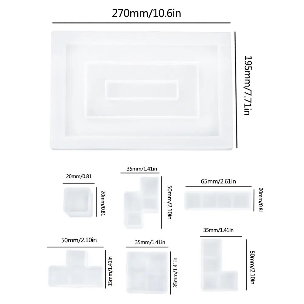 

Resin Molds Silicone Tetris Cube Tray Handmade Storage Box Epoxy Resin Mold Silicone Mold for DIY Crafts