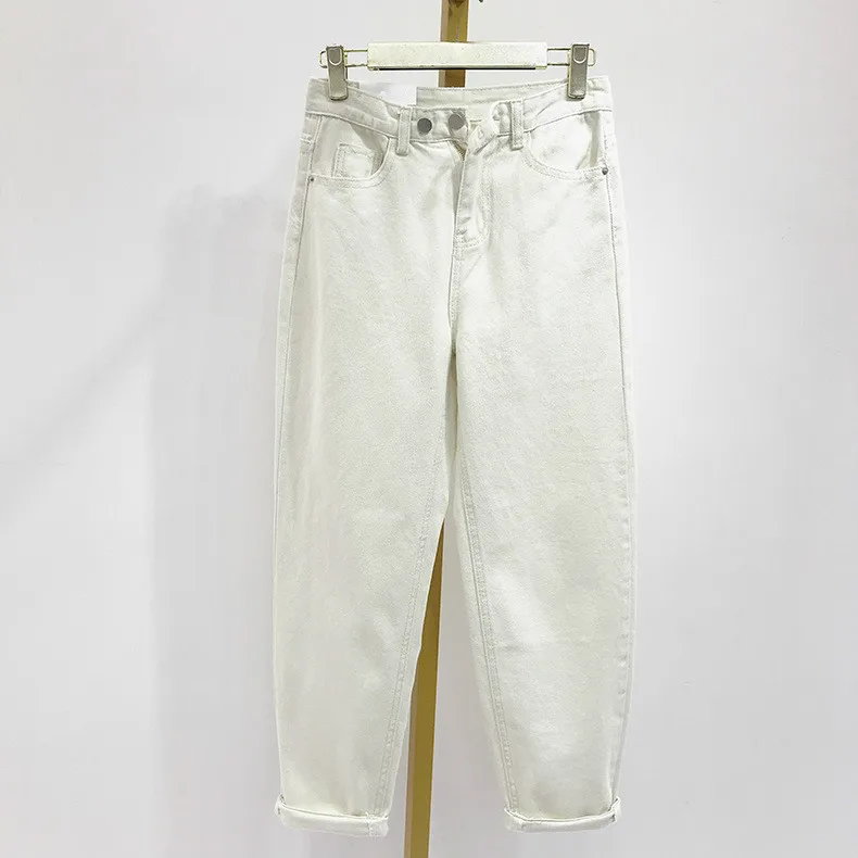 Джинсы женские с завышенной талией тонкие повседневные брюки султанки из денима