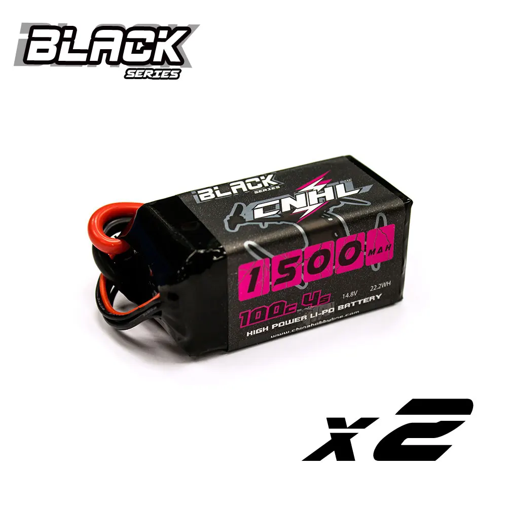 

2Packs CNHL 4S 14.8V 1500mAh Lipo Battery Black Series 100C With XT60 Plug For RC FPV Airplane Helicopter Drone Quadcopter