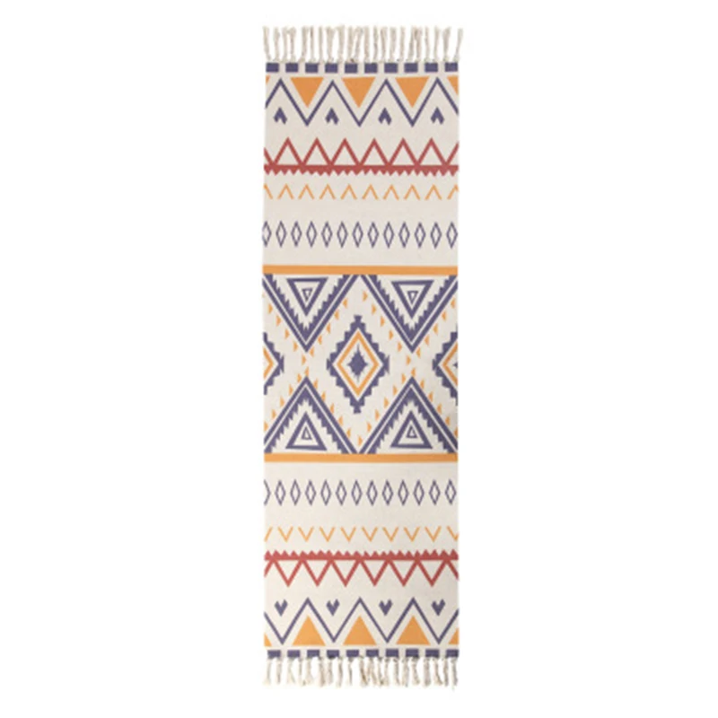 

Cotton Tassel Home Weave Carpets Welcome Foot Pad Bedroom Study Room Floor Rugs Prayer Mattress