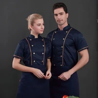 new arrival chef work clothes summer short sleeved breathable chef jacket restaurant hotel cook food service uniform coat