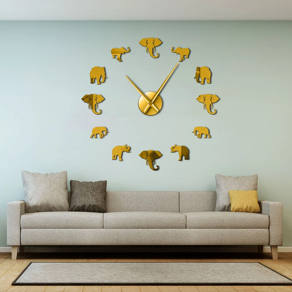 Декоративные настенные часы со слонами для детской комнаты забавные 3d-часы