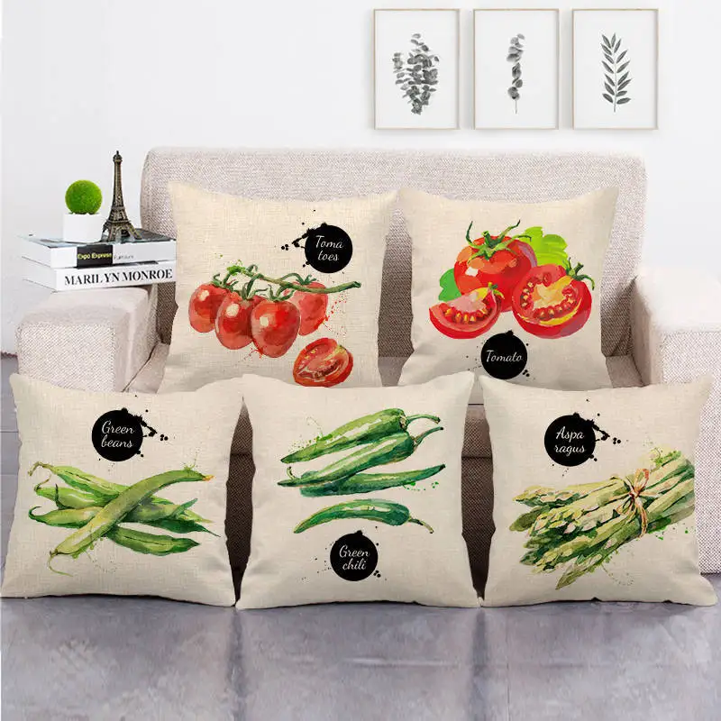 

Наволочка серия овощей, наволочка для подушки с орехом, томатом, виноградом, Чили, аксессуары для украшения гостиной, дивана, спальни, эркера