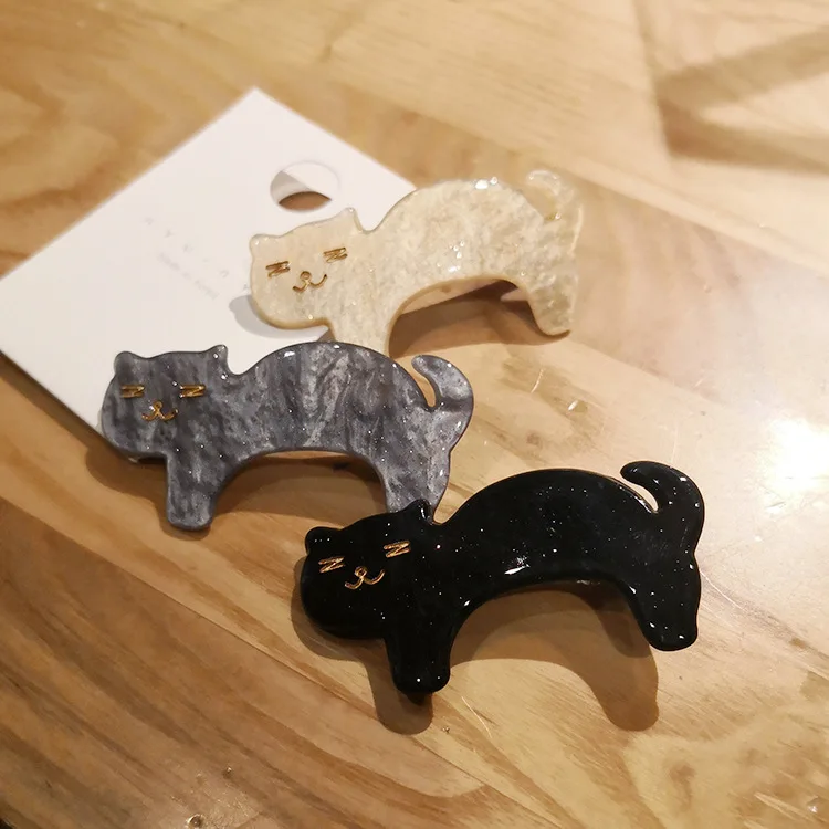 Милый котенок котик заколку для акрил ацетат пластины Заколки для волос Японский небольшой свежий с соской зажим, аксессуар для волос в Корейском стиле