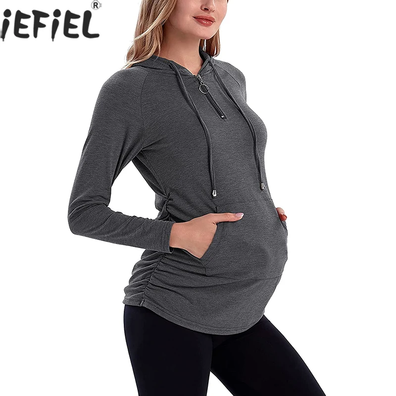 

Maternity Nursing Sweatshirt Hoodie Pregnant Women Long Sleeve Breastfeeding Shirt Chest Feeding Pregnancy Clothes Plus Size