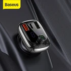 Автомобильное зарядное устройство Baseus Bluetooth FM передатчик MP3 Быстрая зарядка Dual USB Type-C зарядное устройство QC 3,0 PD3.0 для iPhone 11 Samsung S9