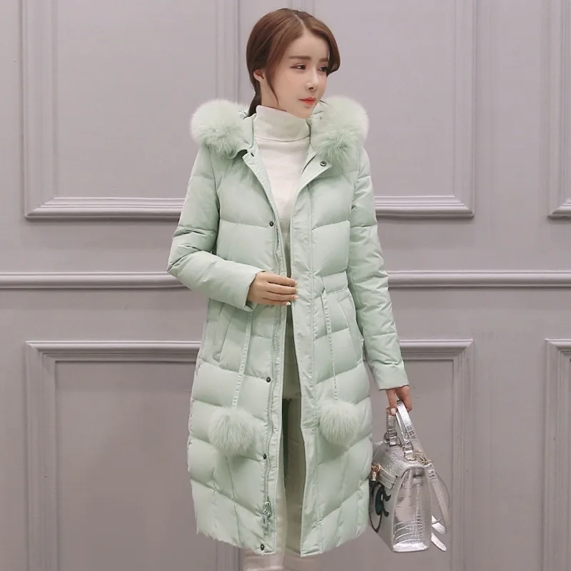 

Mujer Invierno Down Cotton Coat Women Long Casual Ladies Padded Coat Fur Collar Hooded Women's Winter Outwear Fashion Zipper E88