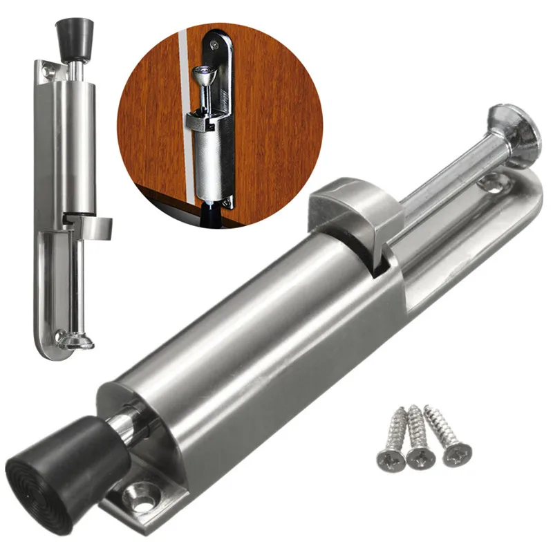 Телескопическая дверная пробка из нержавеющей стали серебристая пружинная