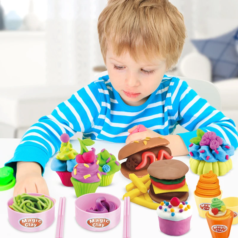 

Children's Simulation House DIY Colorful Clay Suit Creative Plasticine Toy Pasta Machine Ice Cream Machine Colorful Mud