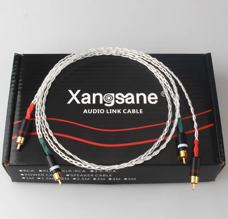 Пара кабелей rca xangsana hifi кабель для колонок с двойным лотосом посеребренный