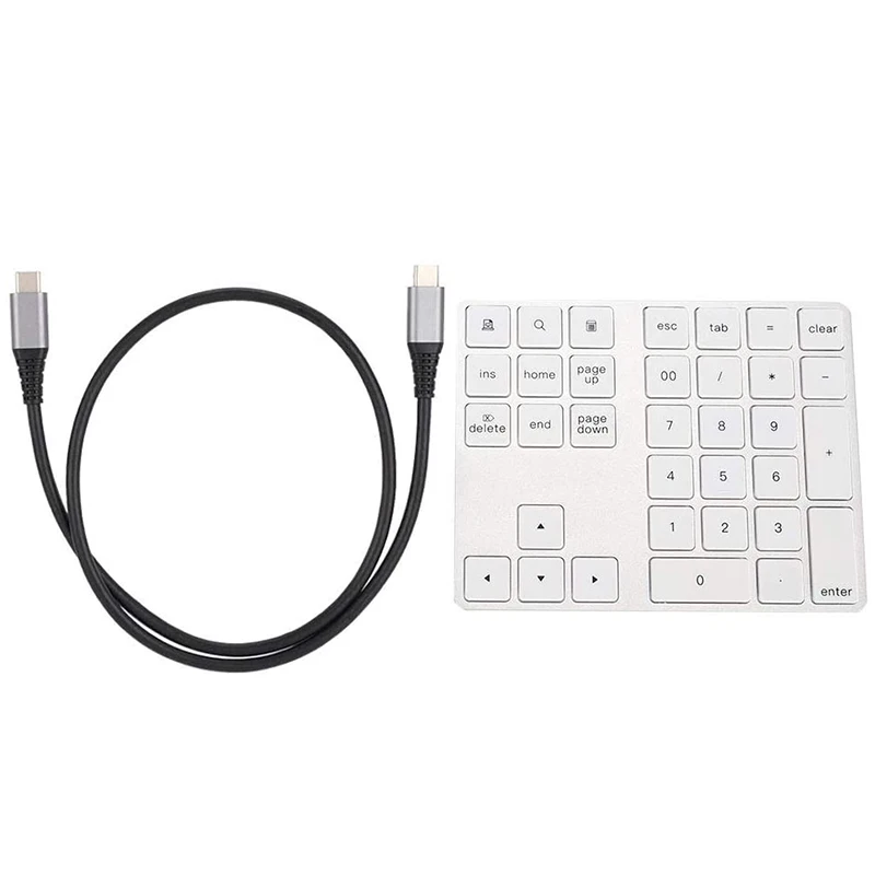 

Беспроводная цифровая клавиатура, 34 клавиши, цифровая клавиатура + концентратор USB Type-C, Bluetooth, цифровая клавиатура, перезаряжаемая беспровод...