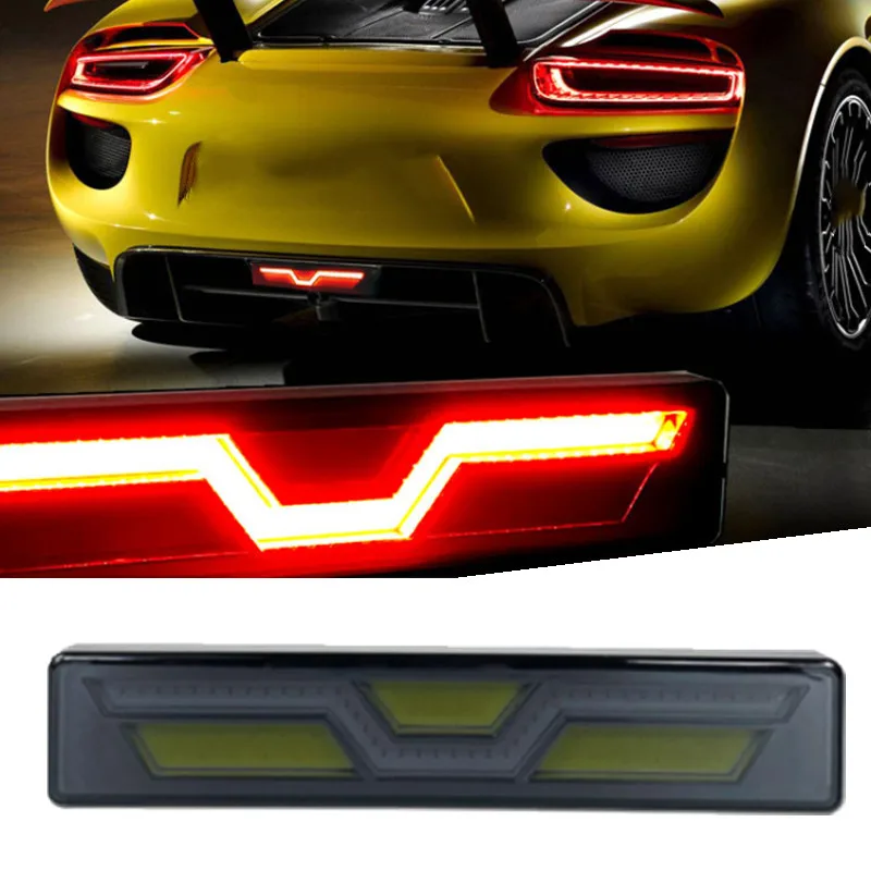 New Arrival 1pcs Brake Lights Universal F1 Style Red Rear Tail Third Brake Stop Safety Lamp Light Car LED Signal Lamp
