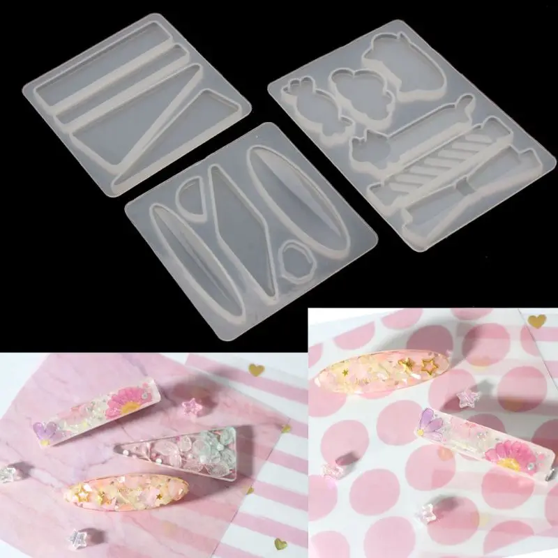 

Acrylic Resin Hair Barrette Resin Mold Geometric Alligator Hair Clips Resin Mold