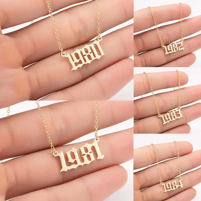 Ожерелье с кулоном номером года специальная Дата 2020 Новинка 1980 1 шт. Лидер продаж